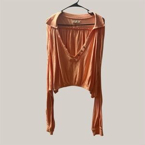 Free People We The Free Darren Tee Crop Top In Savannah Red Size Medium